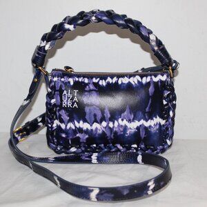 Altuzarra Braided Tie Dye Leather Shoulder Bag Berry Blue Top Handle